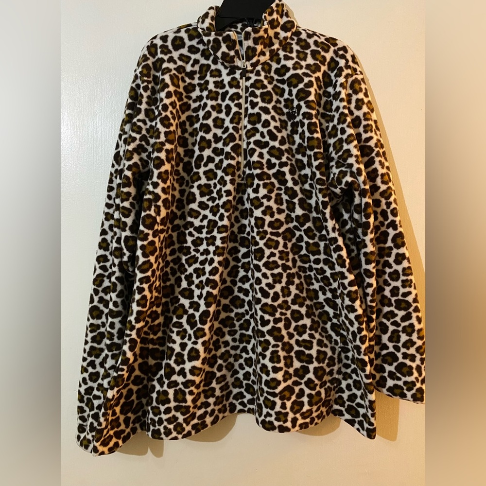 Ariat tek pull over x2. Leopard print and teal blue. Very warm and comfortable.